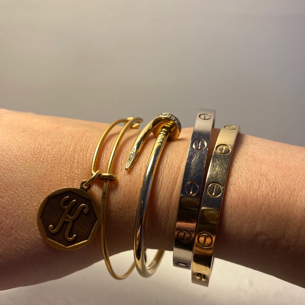 Alex & Ani Gold K Bracelet - Authentic